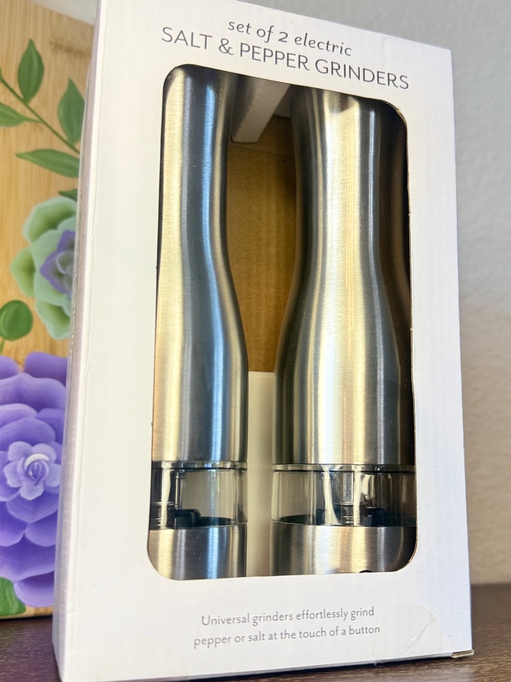 Sur La Table Stainless Steel Electric Salt & Pepper Grinder Set - Picture 3 of 16
